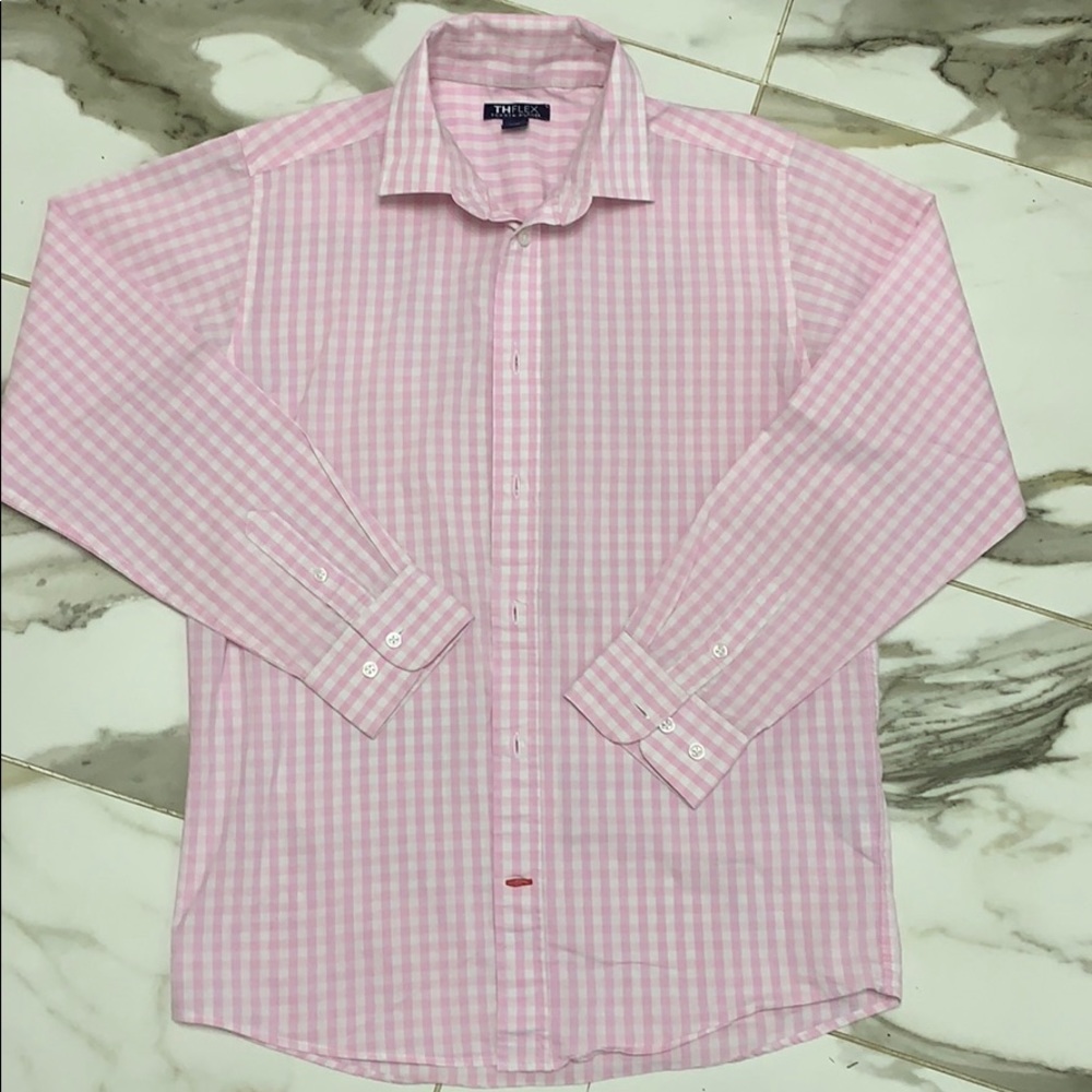 Tommy Hilfiger pink and white check button down